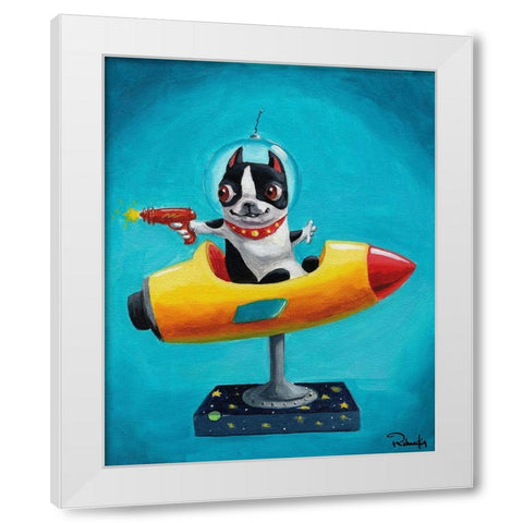 Rocket Blue White Modern Wood Framed Art Print by Rubenacker, Brian