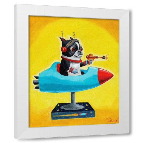 Rocket Yellow White Modern Wood Framed Art Print by Rubenacker, Brian