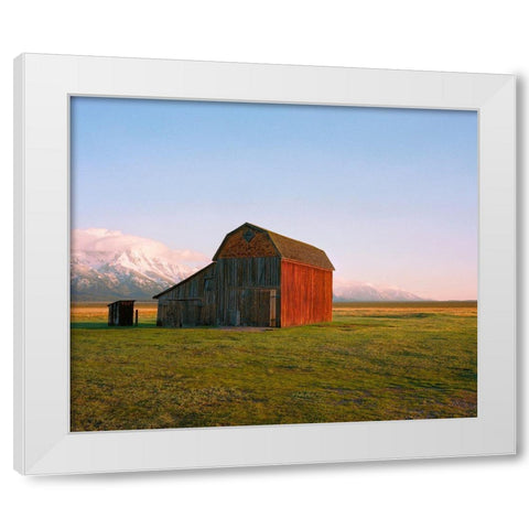 The Ol Barn White Modern Wood Framed Art Print by Rapson, Sol