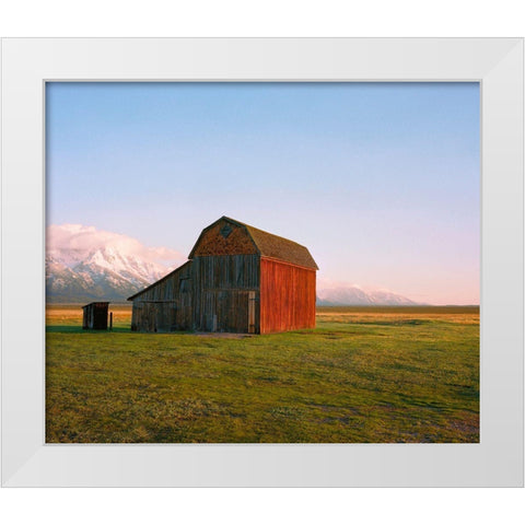 The Ol Barn White Modern Wood Framed Art Print by Rapson, Sol