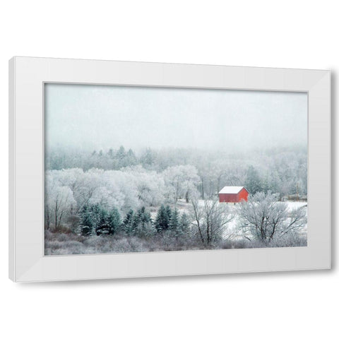 Red Barn White Modern Wood Framed Art Print by Ryan, Brooke T.