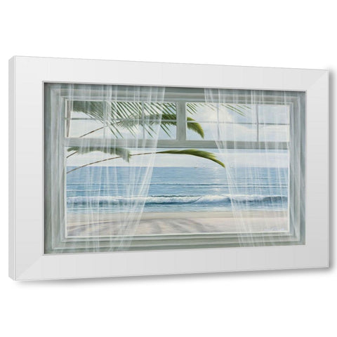 View of the Tropics White Modern Wood Framed Art Print by Romanello, Diane
