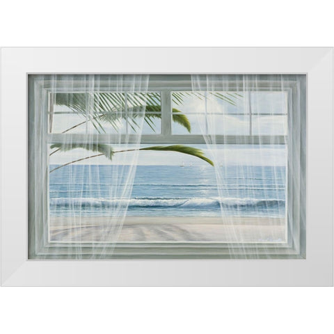 View of the Tropics White Modern Wood Framed Art Print by Romanello, Diane