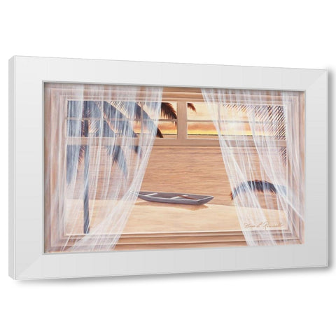 Amber Palms with Window White Modern Wood Framed Art Print by Romanello, Diane