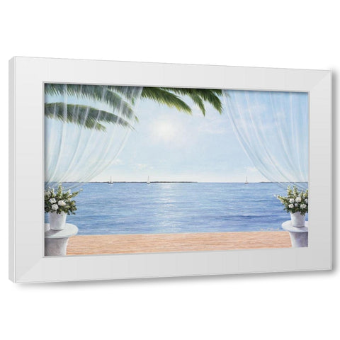 My Blue Heaven White Modern Wood Framed Art Print by Romanello, Diane