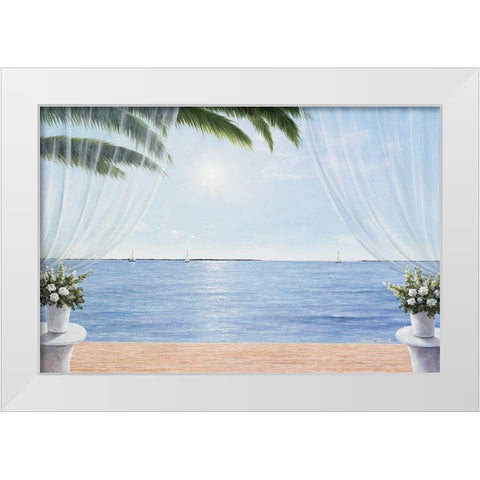My Blue Heaven White Modern Wood Framed Art Print by Romanello, Diane