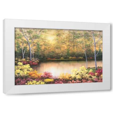 Bursting in Autumn White Modern Wood Framed Art Print by Romanello, Diane
