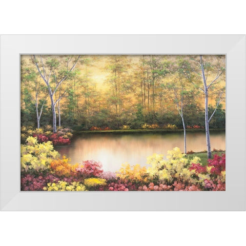 Bursting in Autumn White Modern Wood Framed Art Print by Romanello, Diane