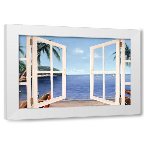 Day Dreams Window White Modern Wood Framed Art Print by Romanello, Diane