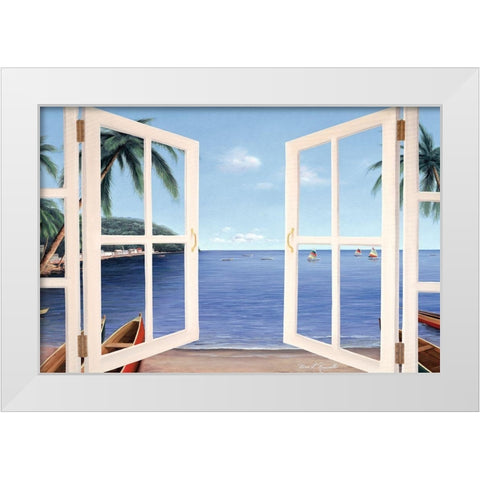Day Dreams Window White Modern Wood Framed Art Print by Romanello, Diane