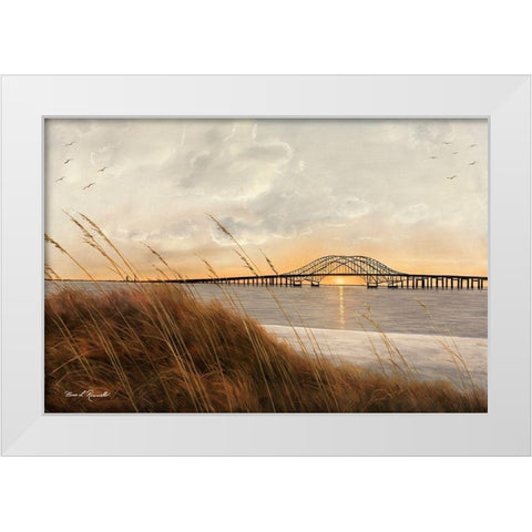 View of Captree Bridge White Modern Wood Framed Art Print by Romanello, Diane