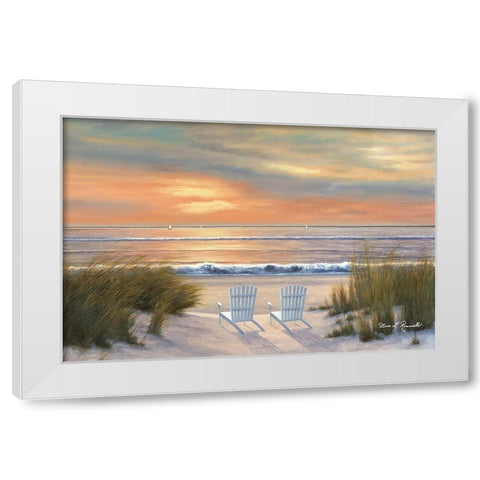 Paradise Sunset White Modern Wood Framed Art Print by Romanello, Diane