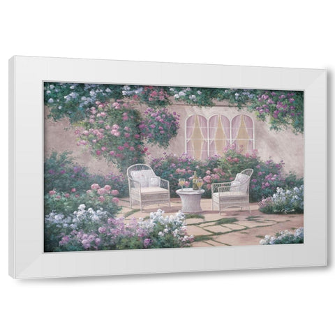 Wine and Wicker White Modern Wood Framed Art Print by Romanello, Diane