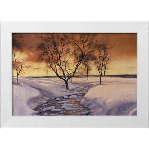 Amber Ice White Modern Wood Framed Art Print by Romanello, Diane