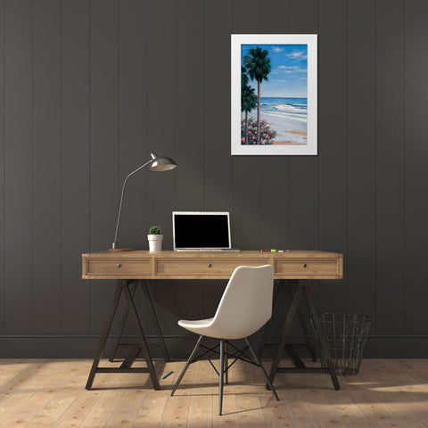 Calm Tropics White Modern Wood Framed Art Print by Romanello, Diane