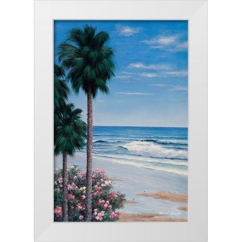 Calm Tropics White Modern Wood Framed Art Print by Romanello, Diane