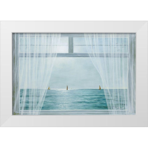 Morning View White Modern Wood Framed Art Print by Romanello, Diane
