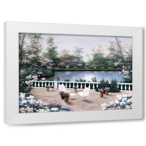 Terrace View White Modern Wood Framed Art Print by Romanello, Diane