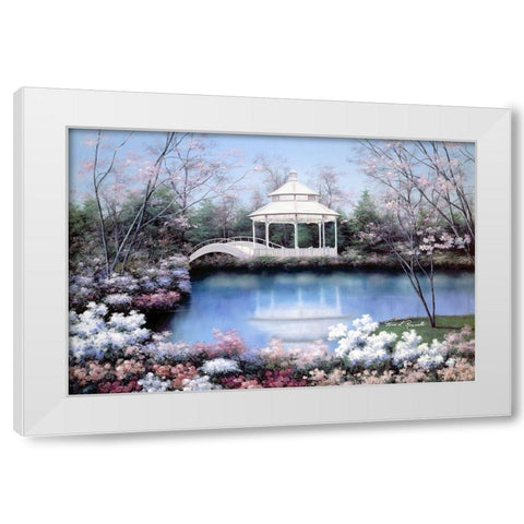 Now and Forever White Modern Wood Framed Art Print by Romanello, Diane