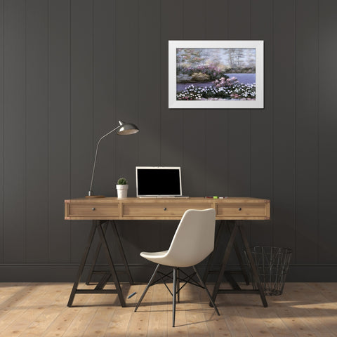 Still Waters White Modern Wood Framed Art Print by Romanello, Diane