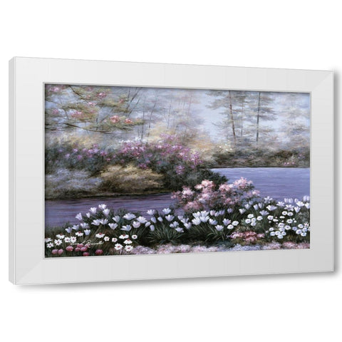 Still Waters White Modern Wood Framed Art Print by Romanello, Diane