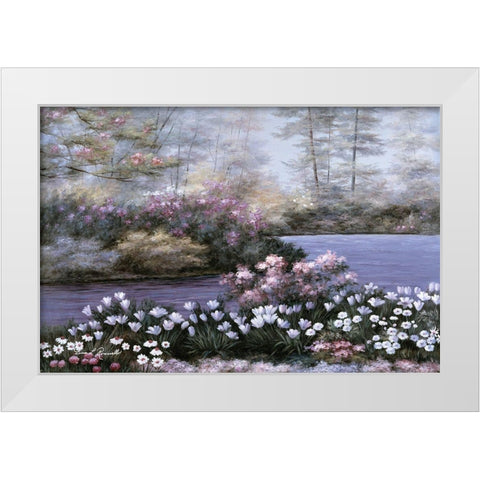 Still Waters White Modern Wood Framed Art Print by Romanello, Diane