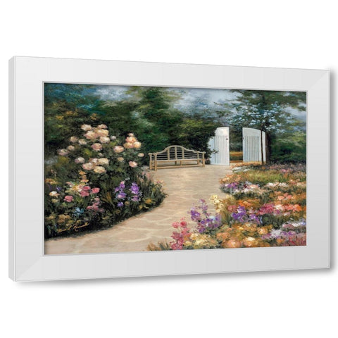 Garden Enclave White Modern Wood Framed Art Print by Romanello, Diane