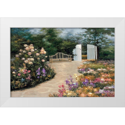 Garden Enclave White Modern Wood Framed Art Print by Romanello, Diane
