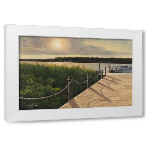 Listen To Your Heart White Modern Wood Framed Art Print by Romanello, Diane