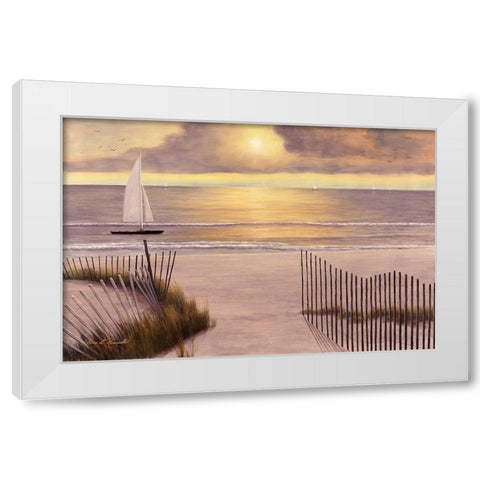 When the Sun Goes Down White Modern Wood Framed Art Print by Romanello, Diane