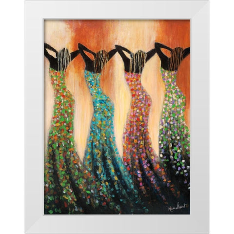 Dance of the Summer Solstice White Modern Wood Framed Art Print by Stewart, Monica