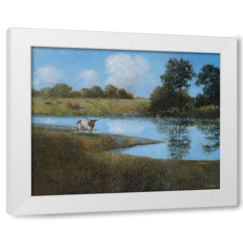Follow Your Horizon White Modern Wood Framed Art Print by Stotts, Thomas