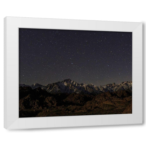 Mount Whitney Moon and Stars White Modern Wood Framed Art Print by Severn, Shawn/Corinne