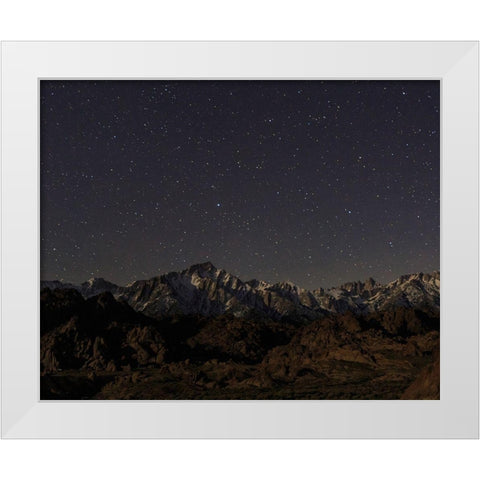 Mount Whitney Moon and Stars White Modern Wood Framed Art Print by Severn, Shawn/Corinne
