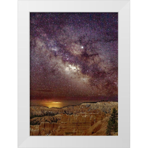 Milky Way over Bryce Canyon (portrait) White Modern Wood Framed Art Print by Severn, Shawn/Corinne