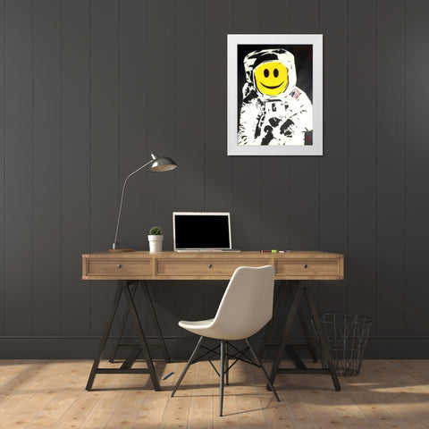 The Happynaut White Modern Wood Framed Art Print by Sly, Juan