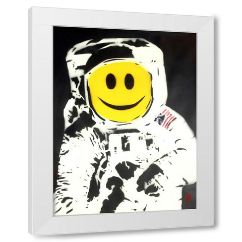 The Happynaut White Modern Wood Framed Art Print by Sly, Juan