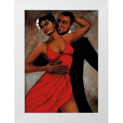 Fantasy in Red White Modern Wood Framed Art Print by Stewart, Monica