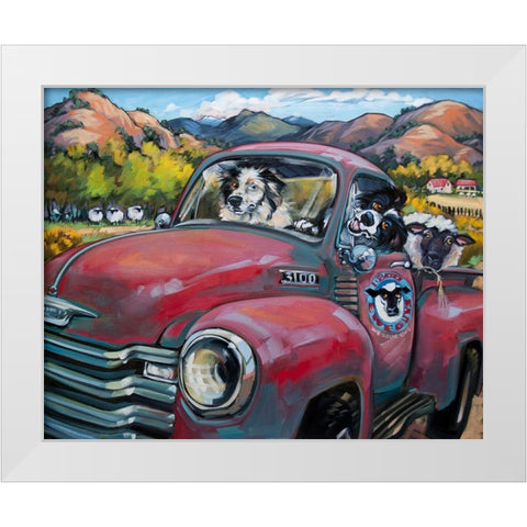 1-800 Ewe Guys White Modern Wood Framed Art Print by Townsend, CR