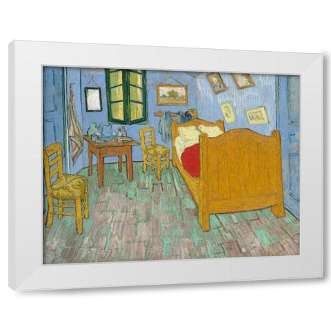 The Bedroom 1888 White Modern Wood Framed Art Print by Van Gogh, Vincent