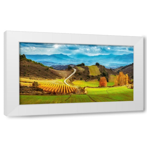 Navarra White Modern Wood Framed Art Print by Van de Goor, Lars