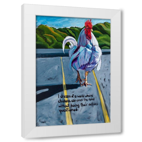 Don’t Ask White Modern Wood Framed Art Print by Wronski, Kathryn