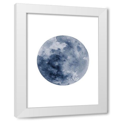 Blue Moon White Modern Wood Framed Art Print by Wong, Brandon