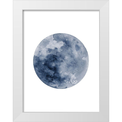Blue Moon White Modern Wood Framed Art Print by Wong, Brandon