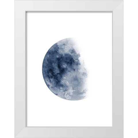 Blue Moon Waning No. 1 White Modern Wood Framed Art Print by Wong, Brandon