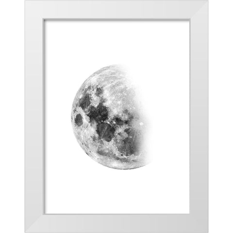 Moon Waning No. 1 White Modern Wood Framed Art Print by Wong, Brandon
