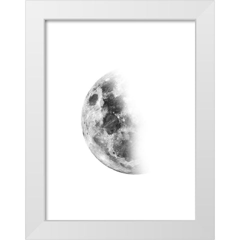 Moon Waning No. 2 White Modern Wood Framed Art Print by Wong, Brandon
