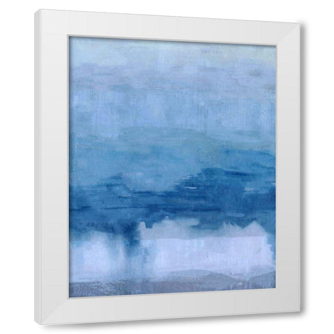 Cerulean Abstract White Modern Wood Framed Art Print by Wiley, Marta