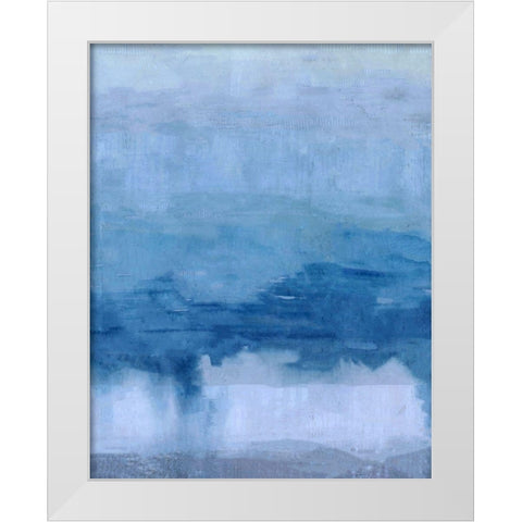 Cerulean Abstract White Modern Wood Framed Art Print by Wiley, Marta