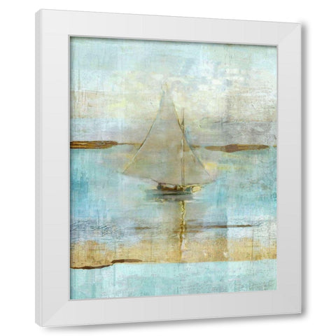 Sailing In Dusk White Modern Wood Framed Art Print by Wiley, Marta